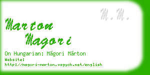 marton magori business card
